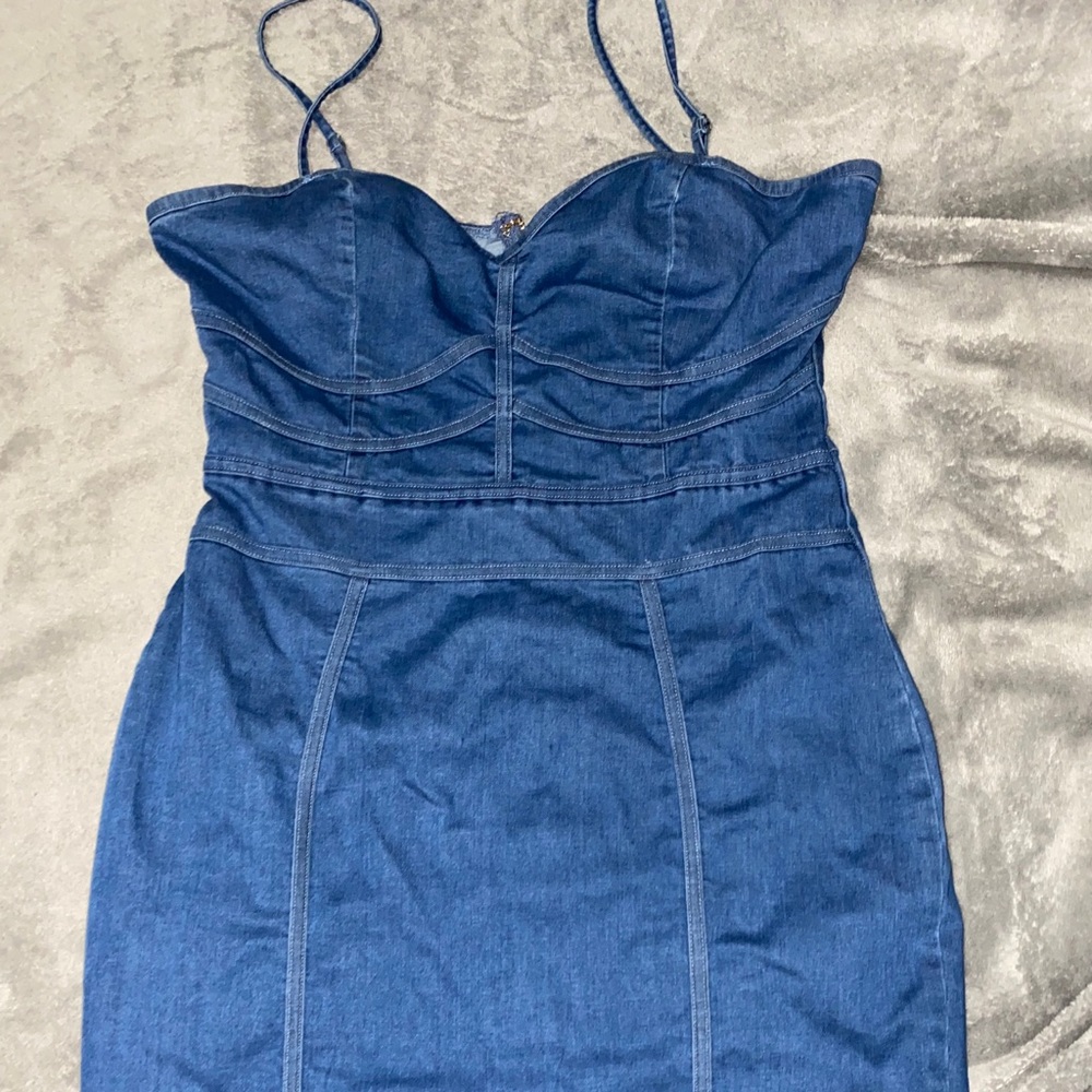 Denim fitted dress